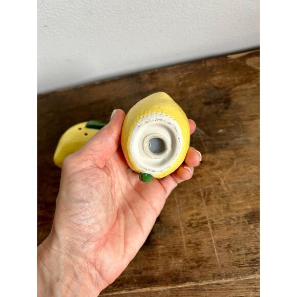 Vintage Ceramic Lemon Salt and Pepper Shakers, Set of 2 | Farmhouse Cottagecore - Picture 6 of 6